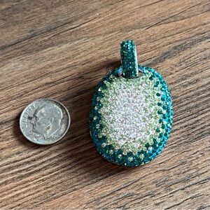 Teal and .925 Silver Pendant